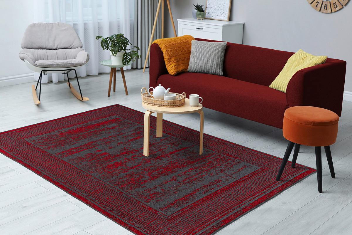 Teppich Naturfaser Kalevi 300 120x170 cm Synthetikfaser - Rot, KONVENTIONELL, Textil (120/170cm)