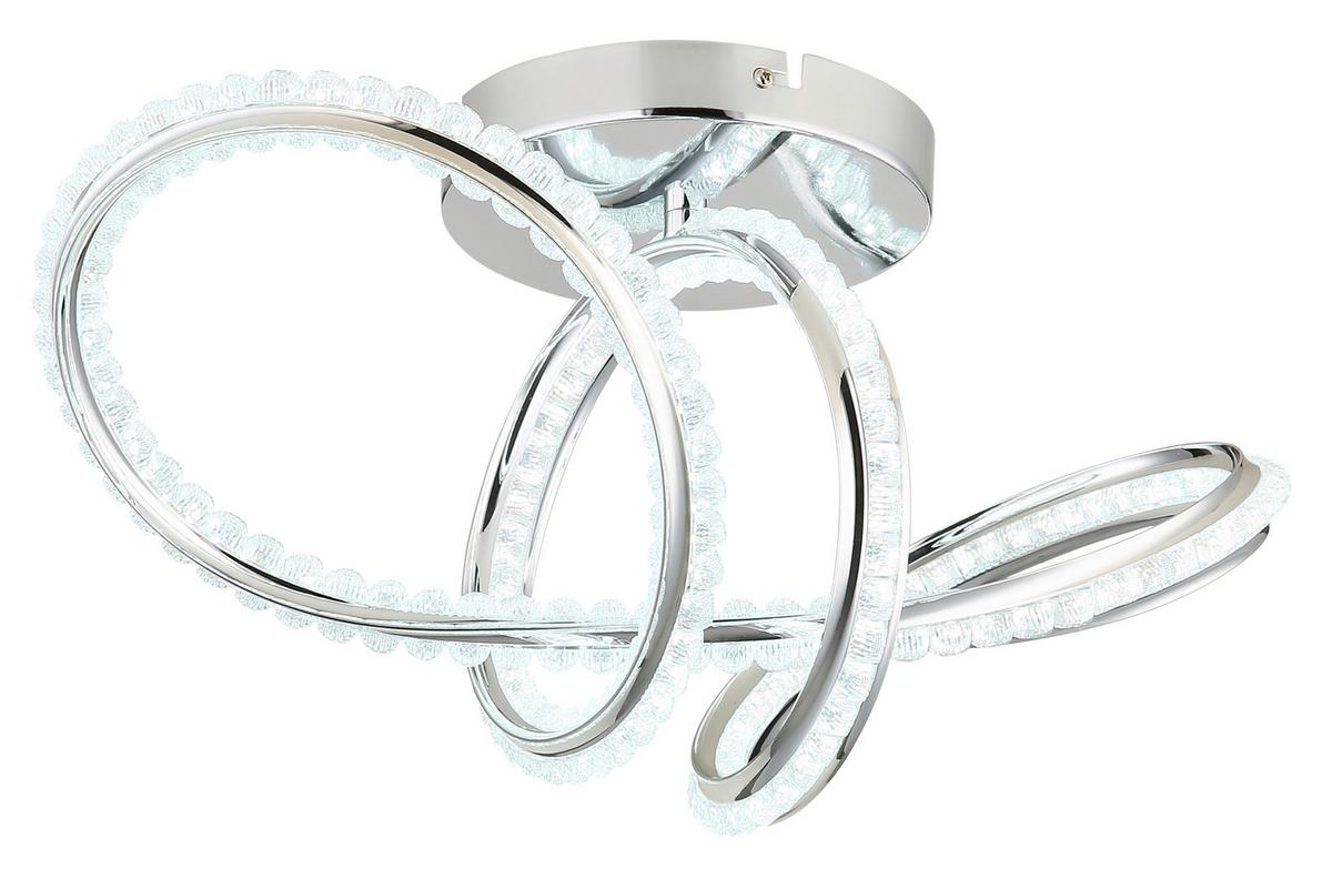 LED-Deckenleuchte 2700-6000k. 40w - Klar/Chromfarben, Design, Kunststoff/Metall (50/25/25cm) - Globo