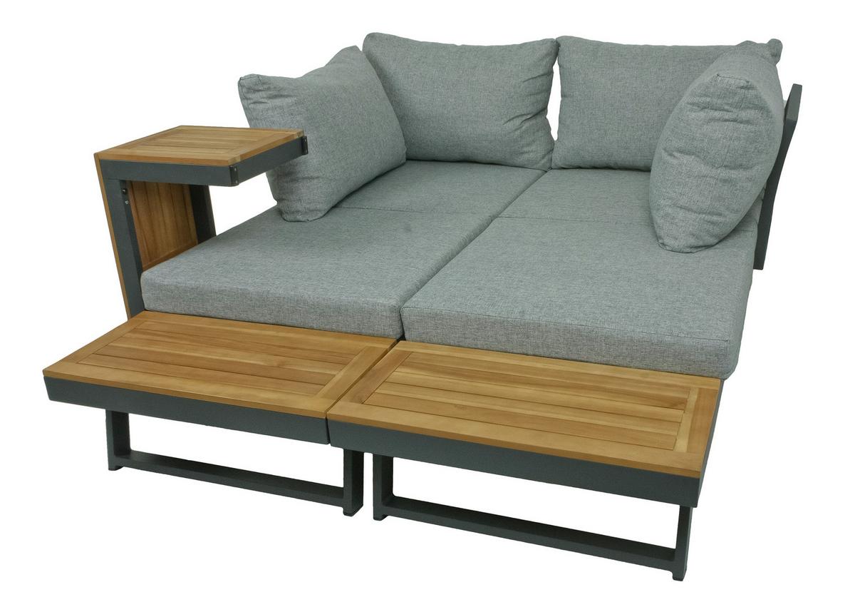 Loungegarnitur Felice - Schwarz/Braun, Basics, Holz/Kunststoff - Gardenson