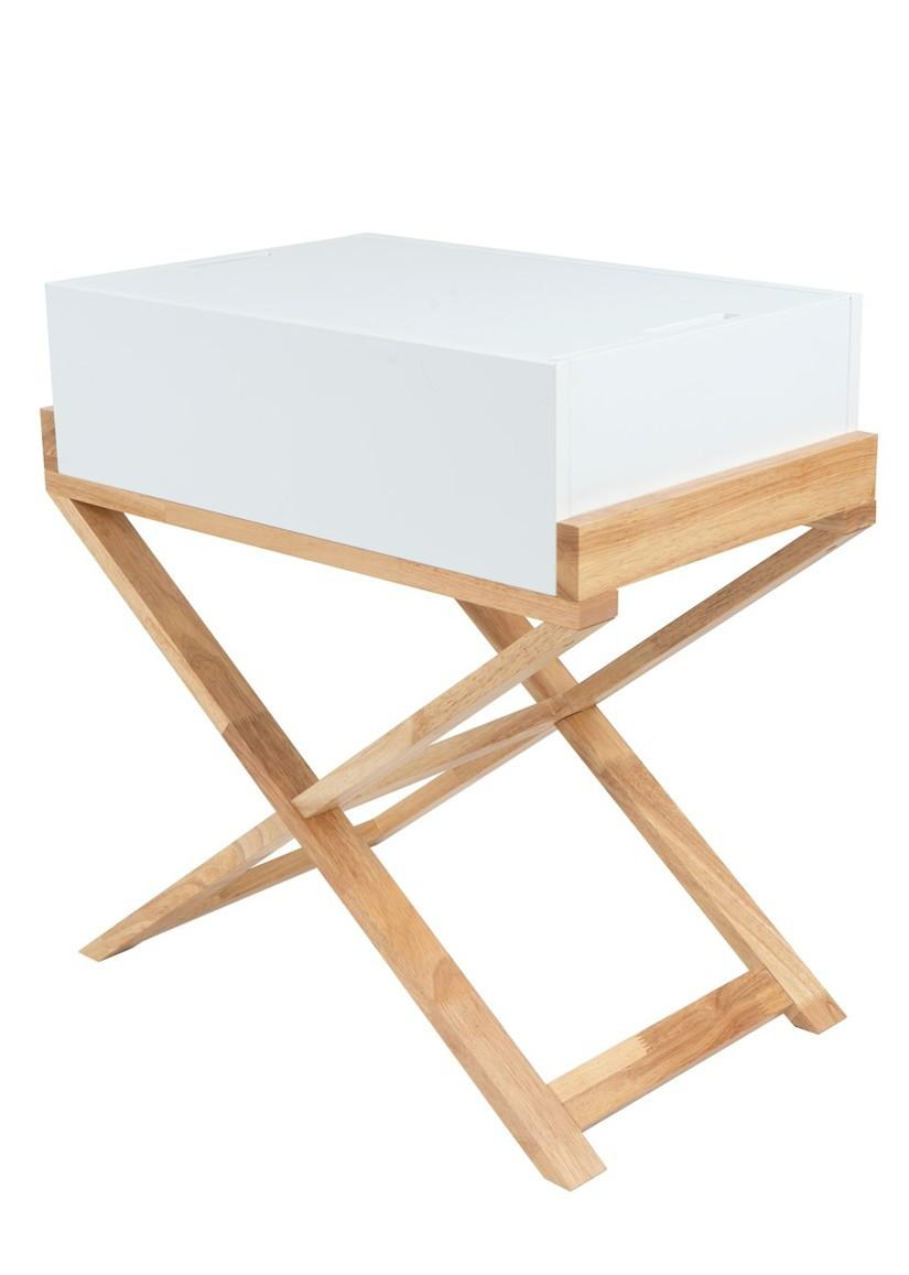 ODKLÁDACÍ STOLEK VALERIE 400 - bílá, Design, dřevo/kompozitní dřevo (56/58/34cm) - Kayoom