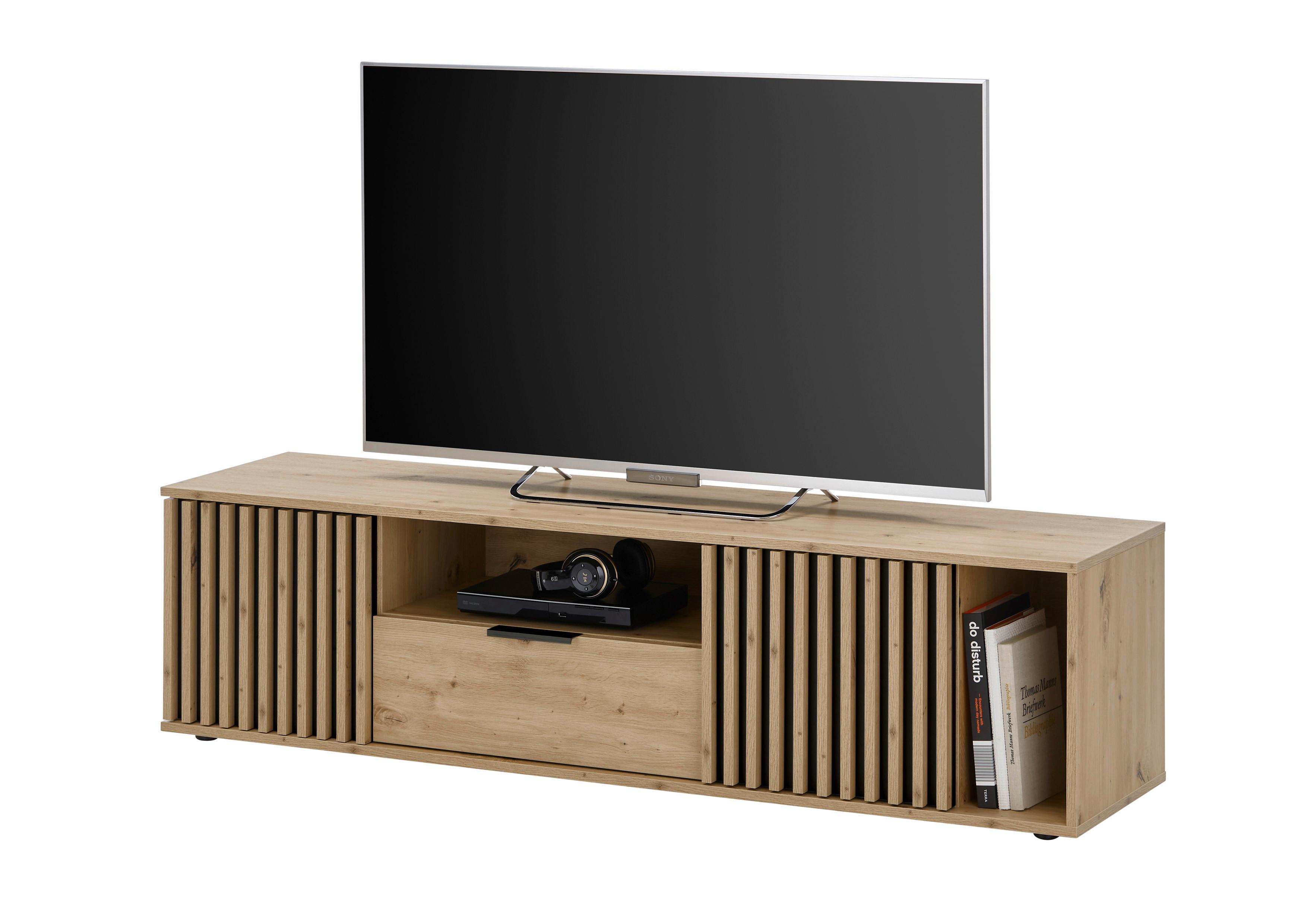 Lowboard Chiara - Schwarz/Eiche Artisan, Design, Holzwerkstoff (150/43/40cm) - Livetastic