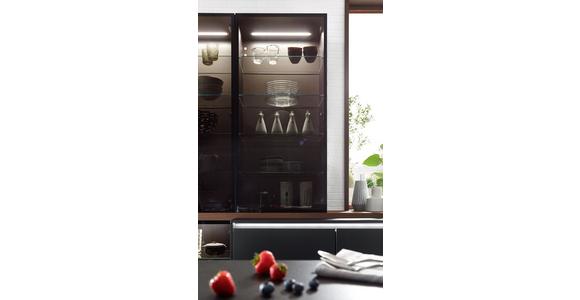 Einbauküche Riga Frei Planbar Modern, Grifflos - Eichefarben/Schwarz, MODERN, Holzwerkstoff - Vertico