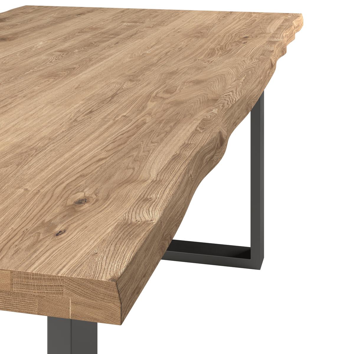 Étkezőasztal Wood 200 - natúr színű/fekete, Konventionell, fém/fa (200/75/100cm) - James Wood