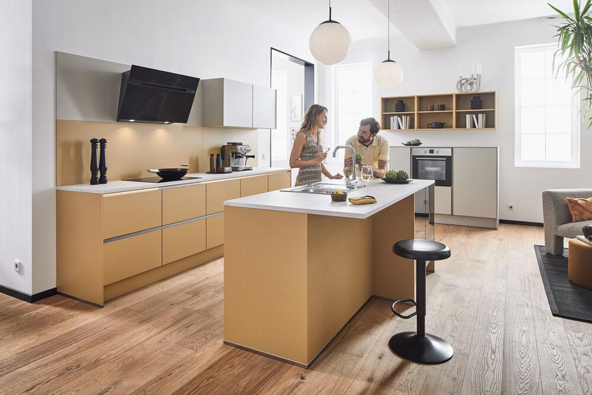 Einbauküchen Pn 105/80 Frei Planbar Modernes Design - Kaschmir, Holzwerkstoff - Pino