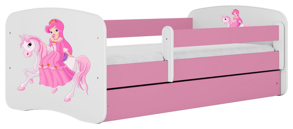 Kinder-/Juniorbett Babydreams inkl. Matratze 80x160 - Pink/Birkefarben, MODERN, Holz/Holzwerkstoff (80/160cm) - MID.YOU