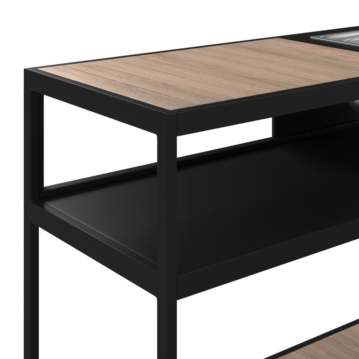 VENKOVNÍ KUCHYNĚ DELIA - černá/přírodní barvy, Moderní, kov/plast - Bessagi Garden