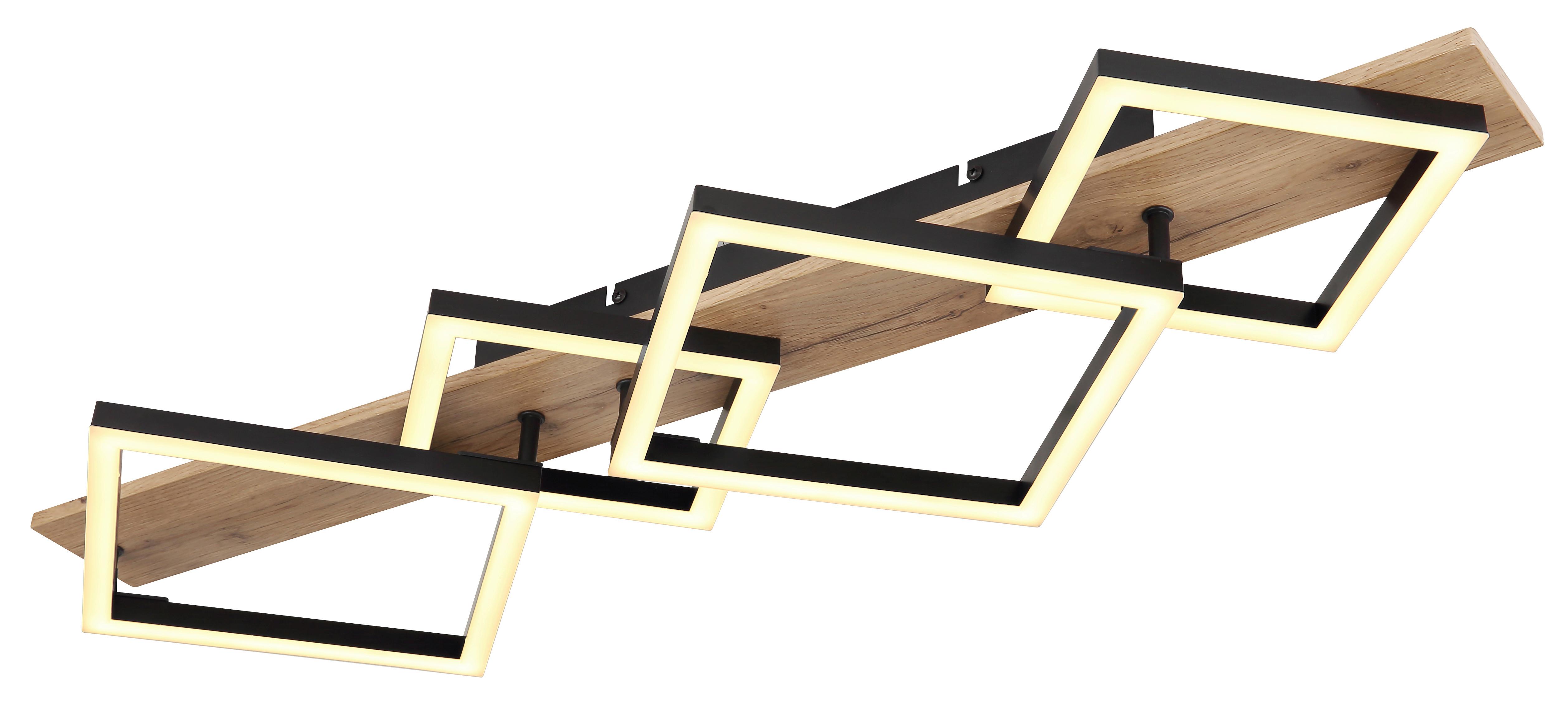 LED-Deckenleuchte 67294d3 - Dunkelbraun/Opal, Natur, Holzwerkstoff/Kunststoff (82/31/8,5cm) - Globo