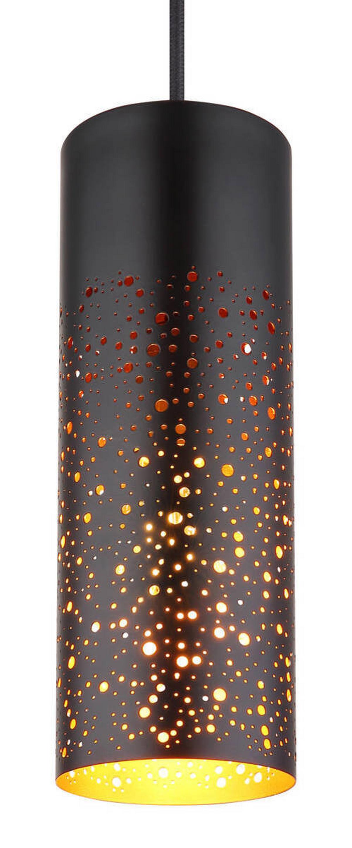 Hängeleuchte 21005h - Goldfarben/Schwarz, Design, Metall (10/150cm) - Globo