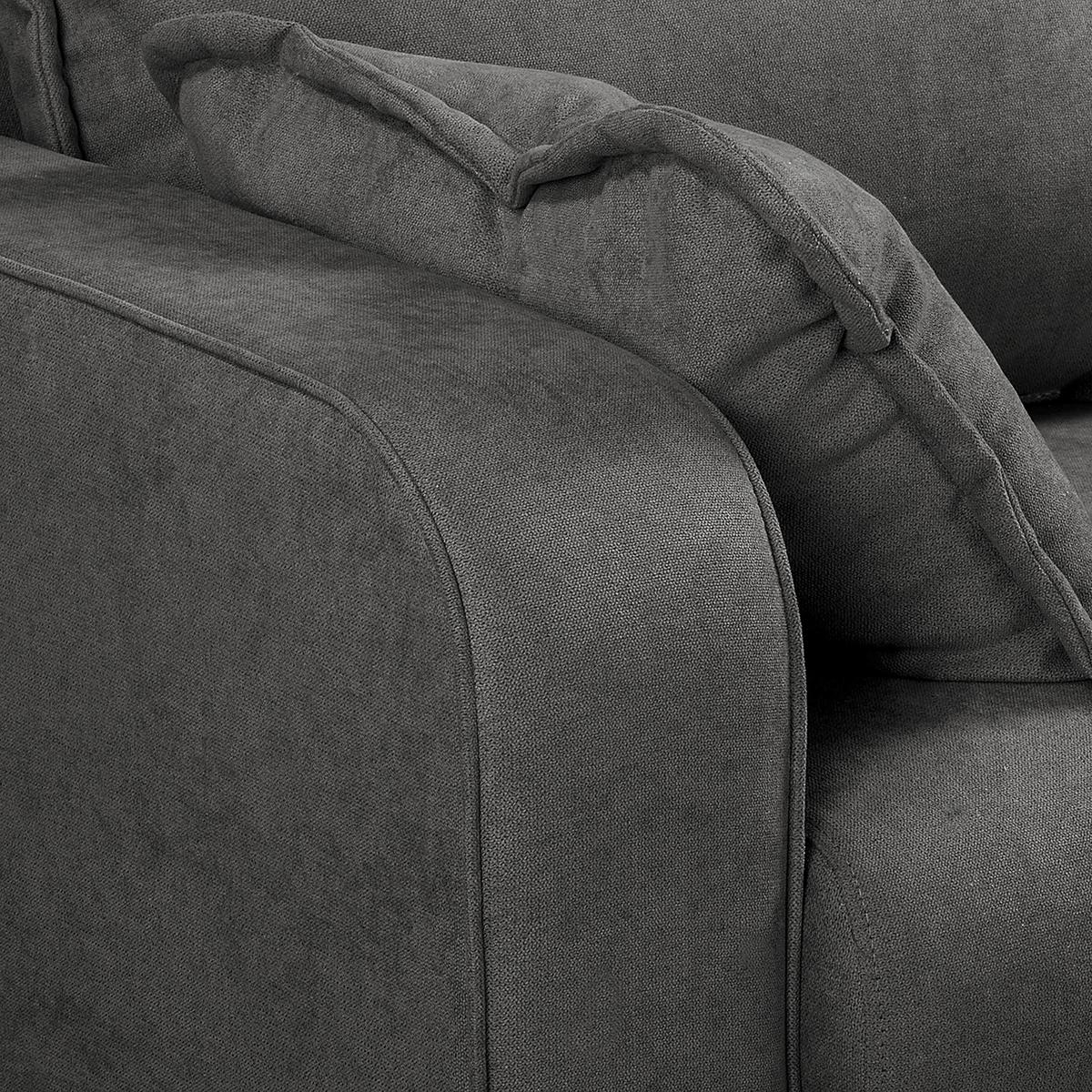 Ecksofa Beata Dunkelgrau S: 230x150 cm - Wengefarben/Dunkelgrau, Design, Textil (230/150cm) - Livetastic