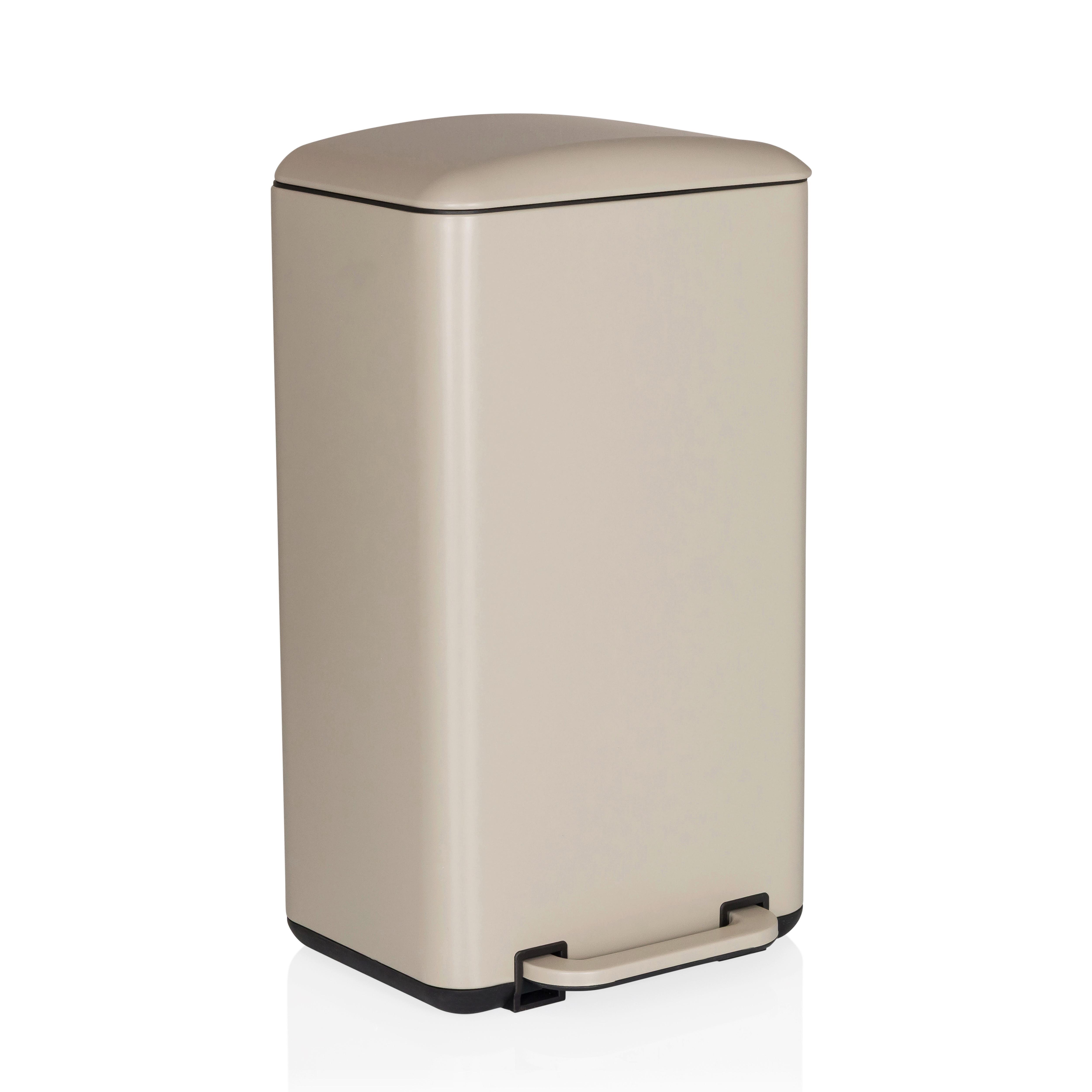 ABFALLEIMER Clean Beva Beige B: 31cm - Beige/Schwarz, MODERN, Kunststoff/Metall (31/62/36cm) - MID.YOU