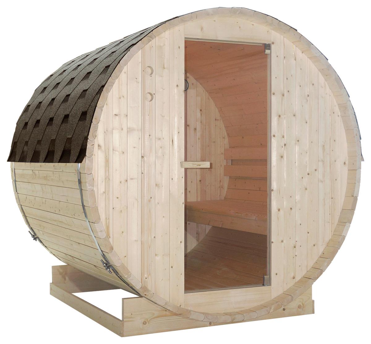 Saunafass Tromsö Fichtefarben B: 180 Cm - Fichtefarben, KONVENTIONELL, Glas/Holz (189/180/191,5cm) - Sanotechnik