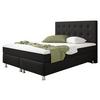 Boxspringbett 140x200 Cm Köln Plus - Silberfarben/Schwarz, KONVENTIONELL, Textil (140/115/210cm) - MID.YOU