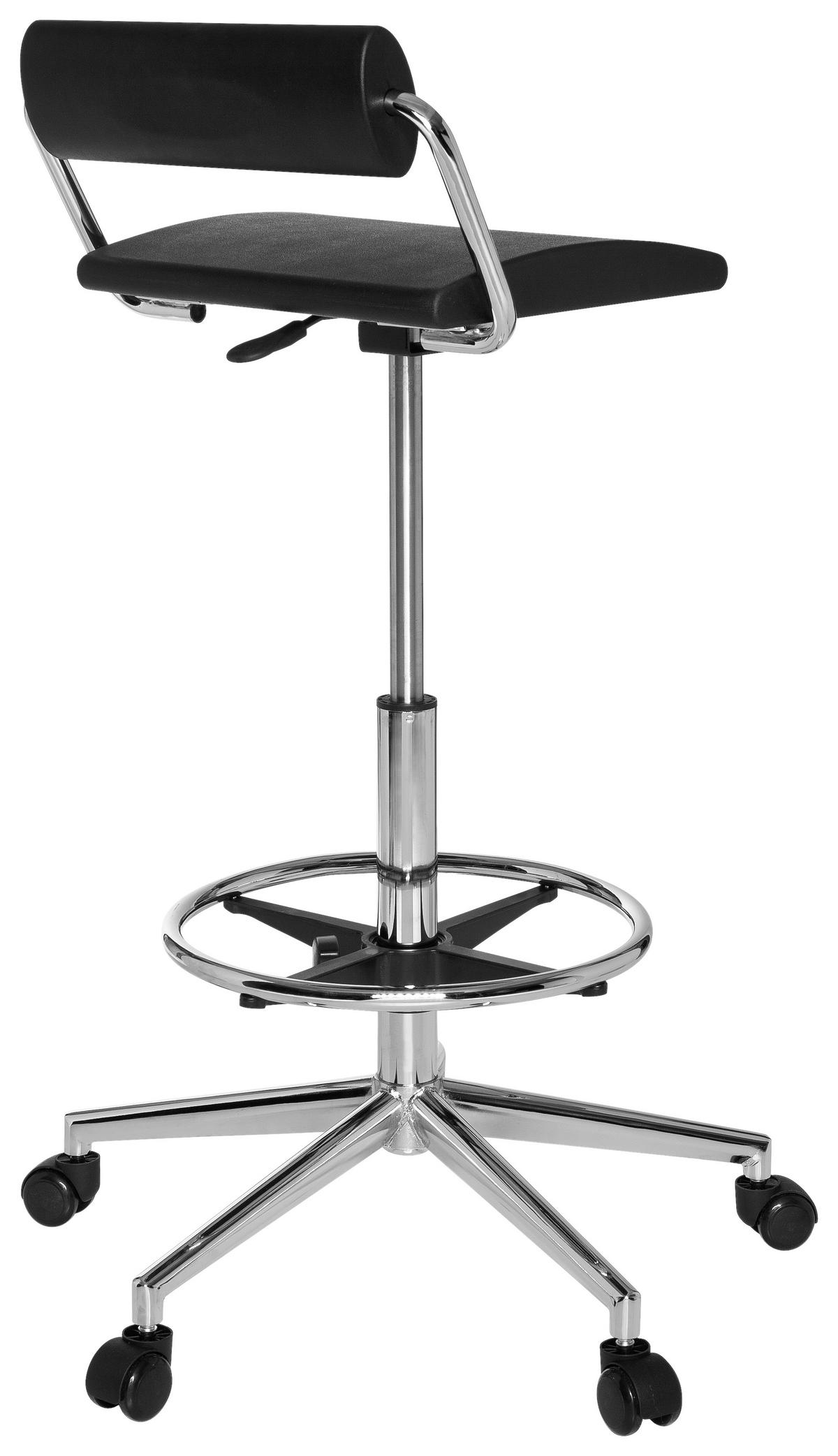 Bürohocker Top Work 28 Höhenverstellbar Schwarz - Schwarz, MODERN, Kunststoff/Metall (62/80/62cm) - MID.YOU