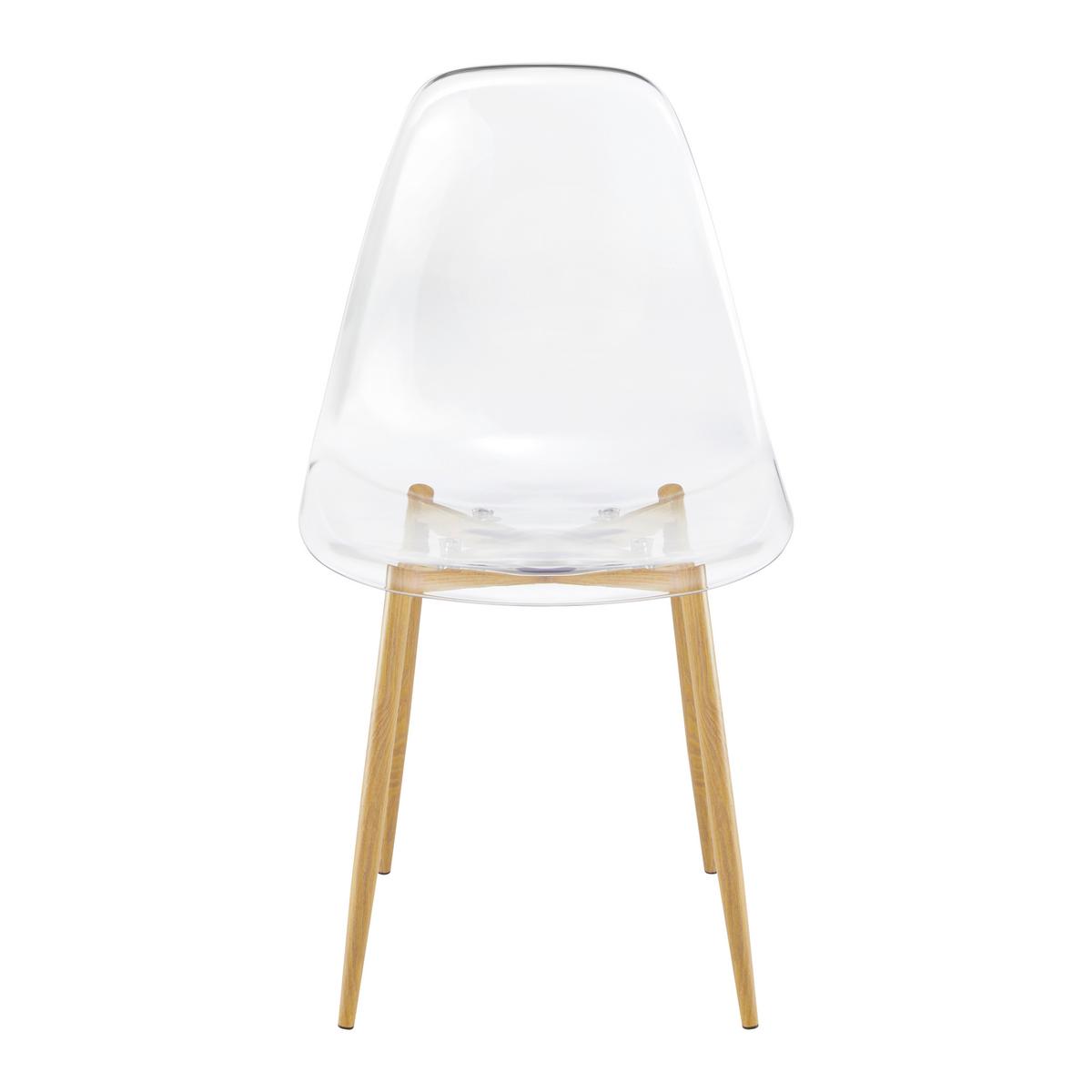 Průhledná židle VINNIE - průhledné/přírodní barvy, Moderní, kov/plast (47/83/52cm) - Bessagi Home