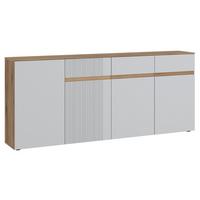 ŠIROKÁ KOMODA MANILLA - čierna/farba duba, Trend, kompozitné drevo/plast (200/88,3/40cm)