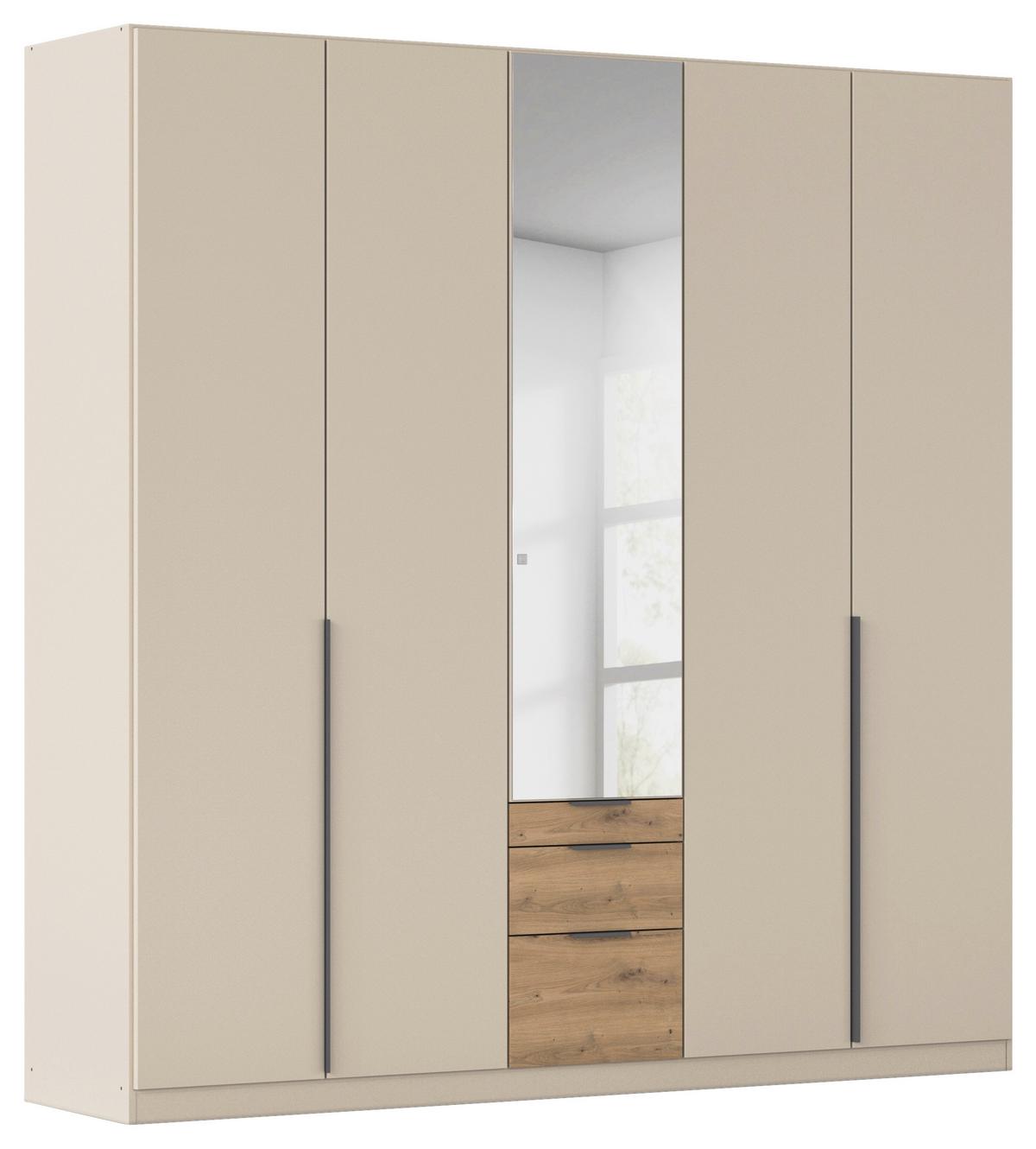 Drehtürenschrank Mit Spiegel 226cm Alabama Super Champagner - Champagner/Eichefarben, MODERN, Holzwerkstoff (226/229/54cm)