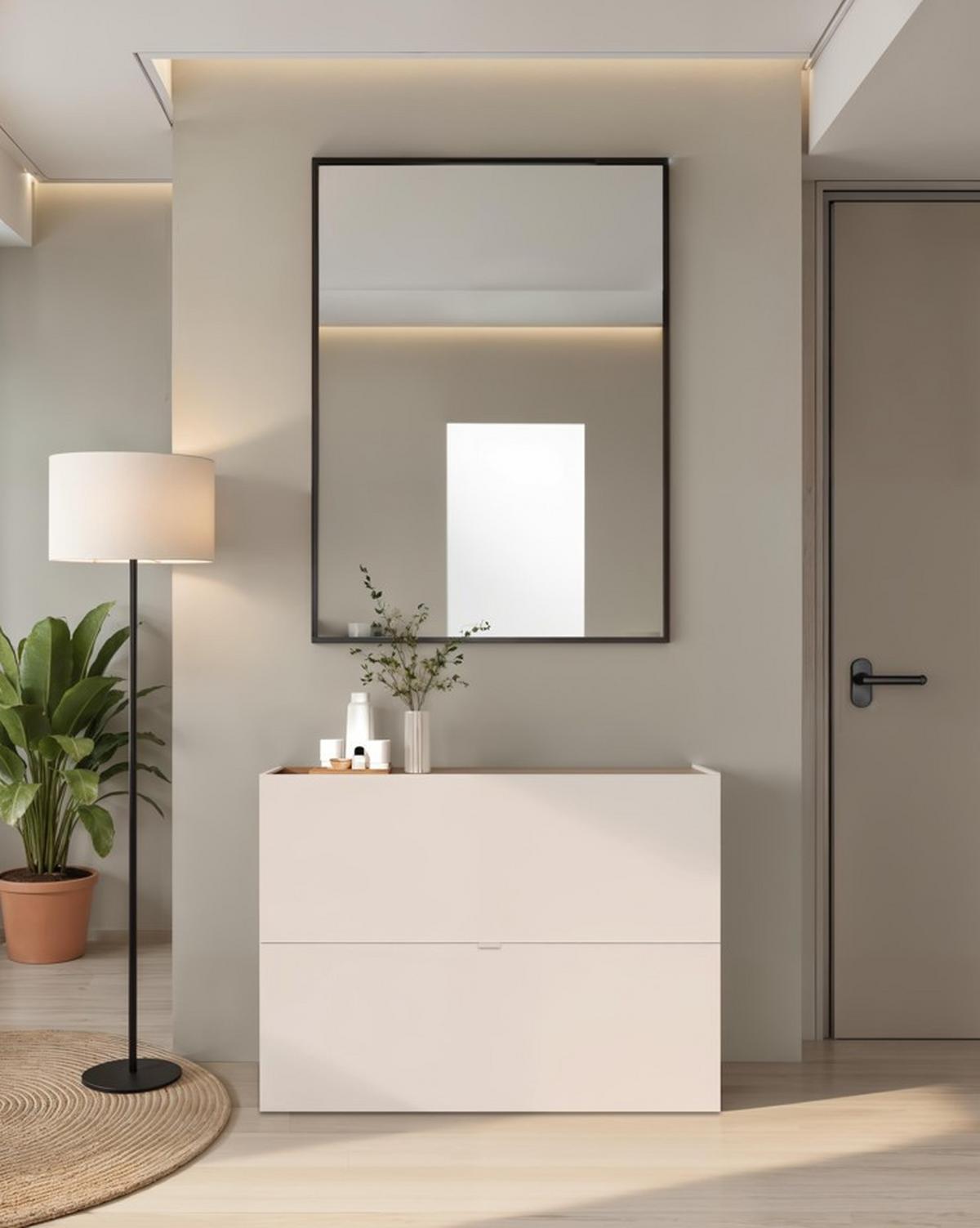 Schuhkipper Rainbow Eichefarben/kaschmir B:104 Cm - Kaschmir/Eichefarben, Design, Holzwerkstoff (104/77/29cm) - MID.YOU