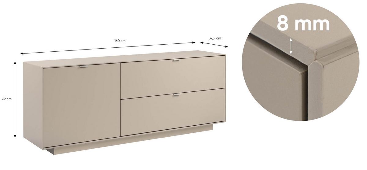 LOWBOARD Sivas Sandfarben B: 160cm - Sandfarben, Design, Holzwerkstoff (160/62/37,5cm) - MID.YOU