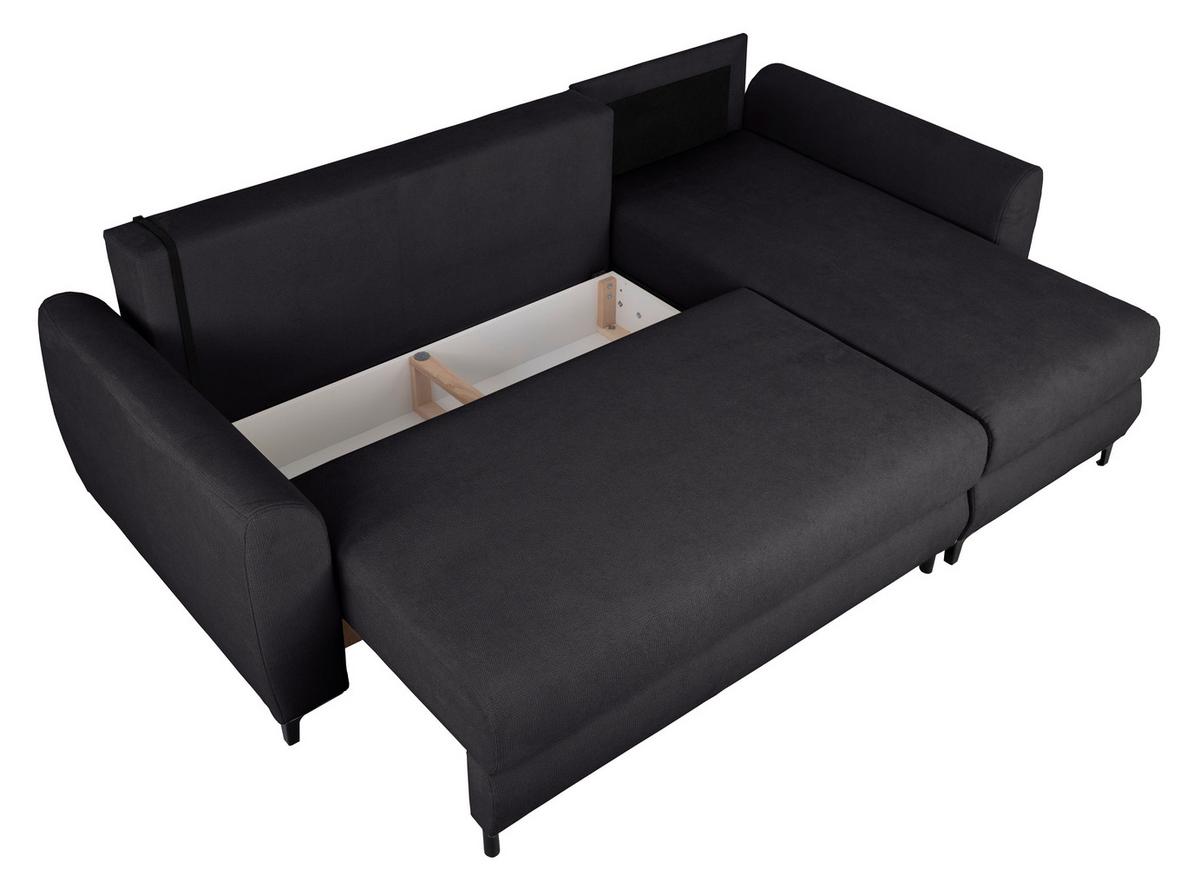 Ecksofa Moli, Schwarz S: 236x148 cm - Schwarz, Design, Textil (236/148cm) - MID.YOU