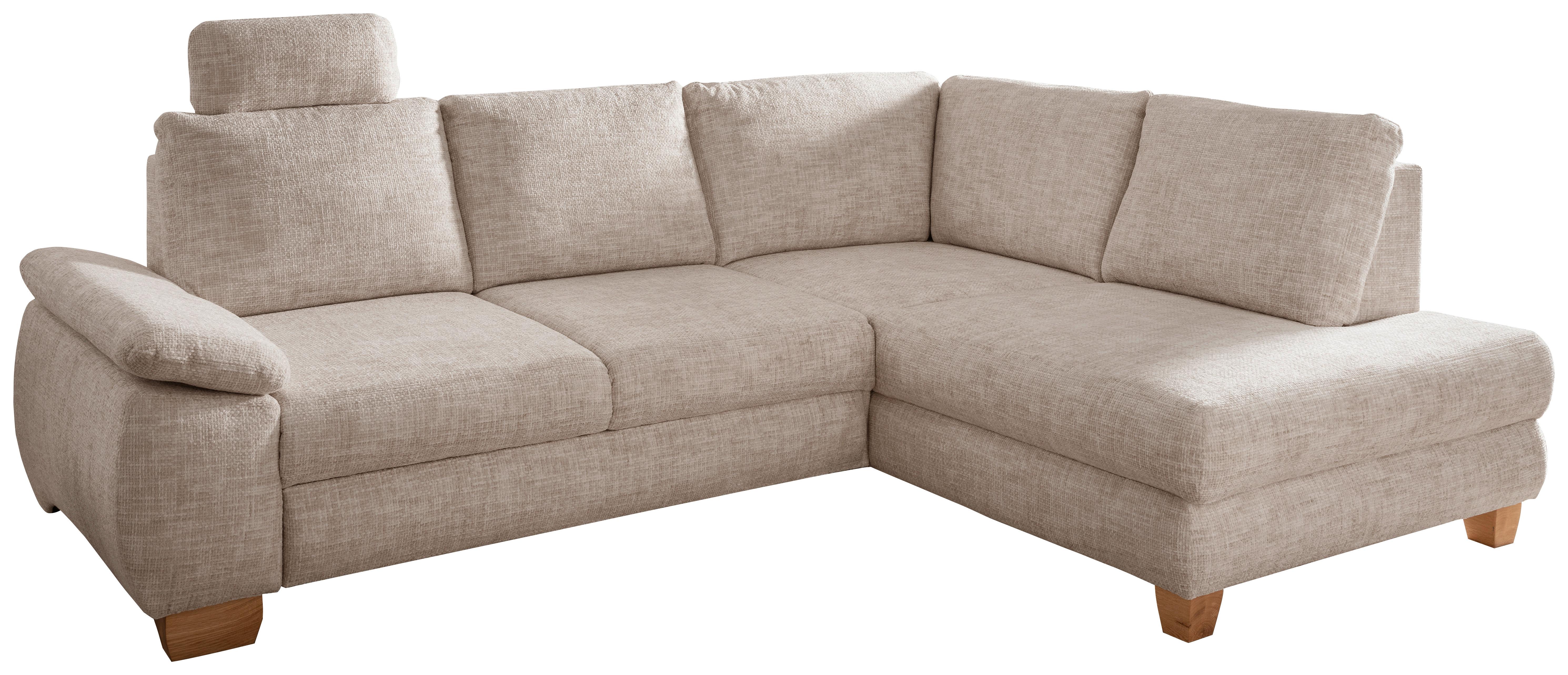 Eckschlafsofa Positano, Creme S: 265x206 Cm - Wildeiche/Creme, MODERN, Textil (265/206cm) - Livetastic