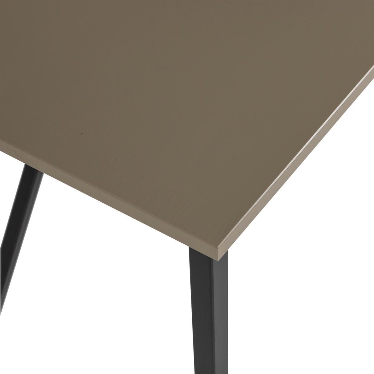 Schreibtisch New Julius Schlammfarben L: 126cm - Schlammfarben/Schwarz, MODERN, Holz/Metall (126/53/75cm) - Livetastic