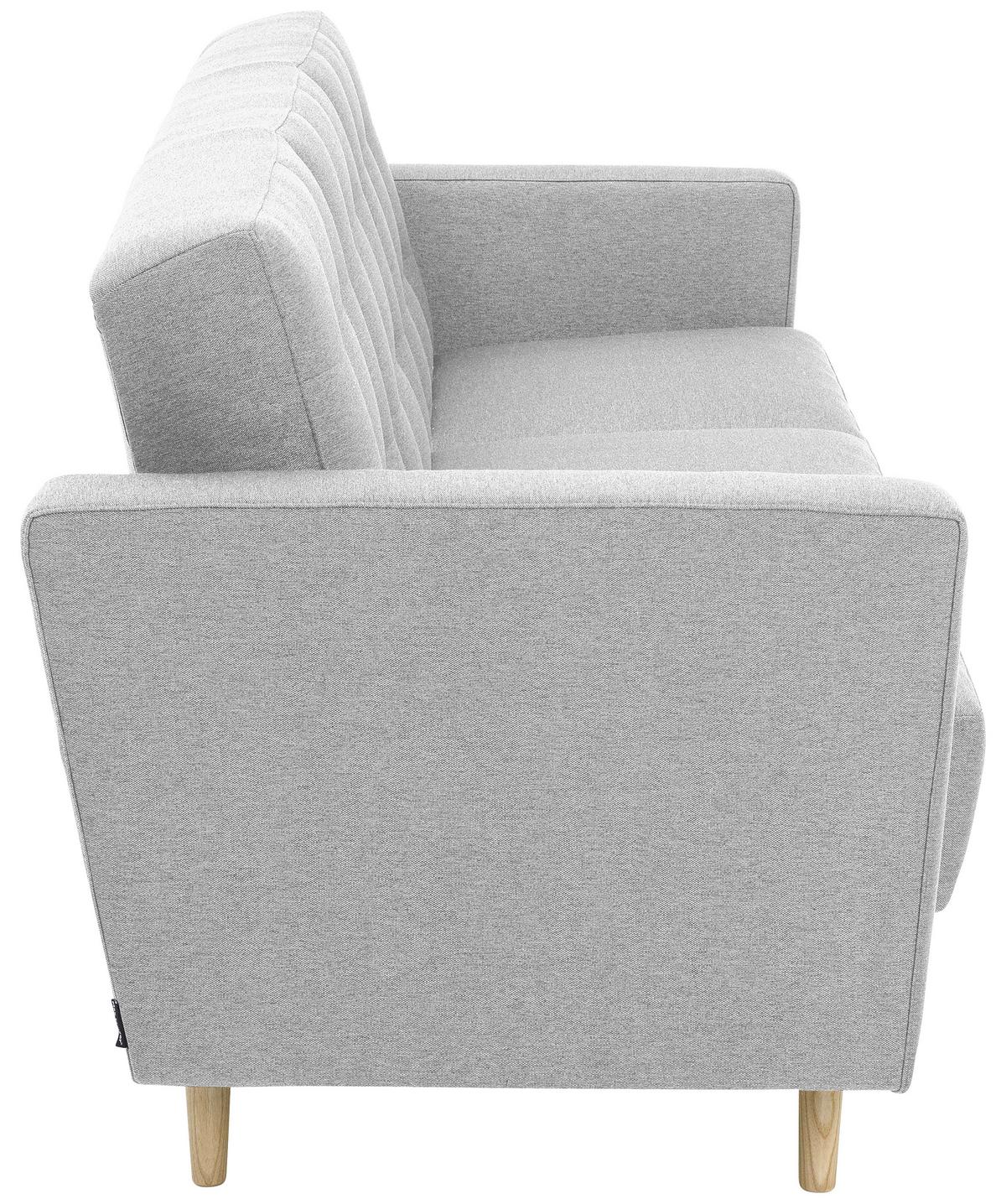 3-Sitzer-Sofa + Schlaffunktion Jasmin mit Armlehnen Hellgrau - Eschefarben/Hellgrau, MODERN, Textil (224/81/83cm) - Max Winzer