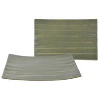 Servierschalen Keramik Grün 2-tlg. BxH: 24x15 cm - Grün, Basics, Keramik (24/15cm) - Creatable