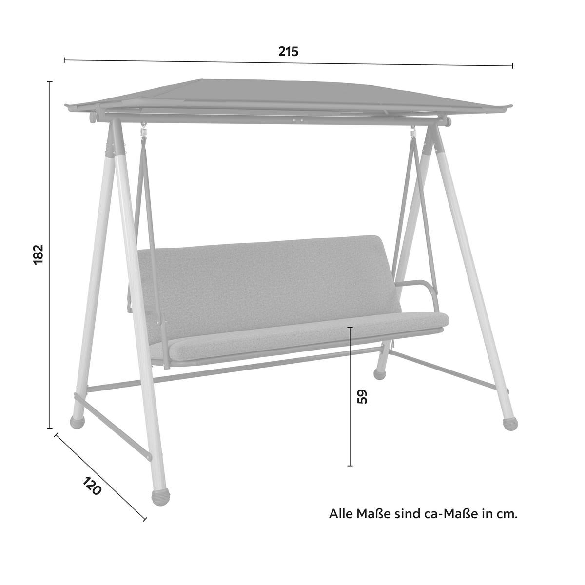 HOLLYWOODSKA HOJDAČKA BUDAPEST - čierna/antracitová, Modern, kov/textil (215/182/120cm) - Mömax