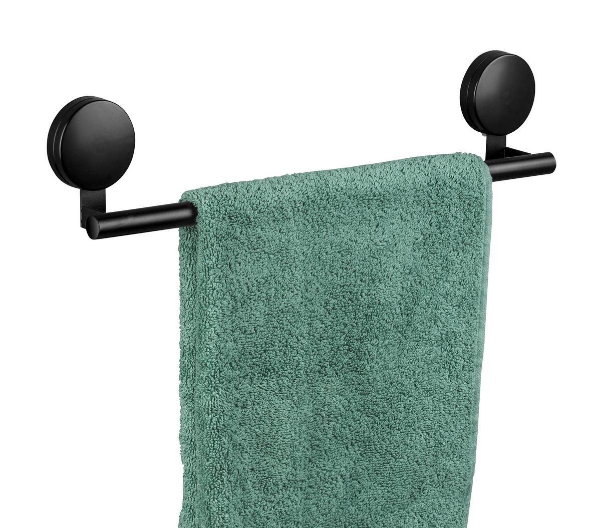 Držiak na uteráky STATIC LOC PAVIA - čierna, Modern, kov (41,5/9/5cm) - Wenko