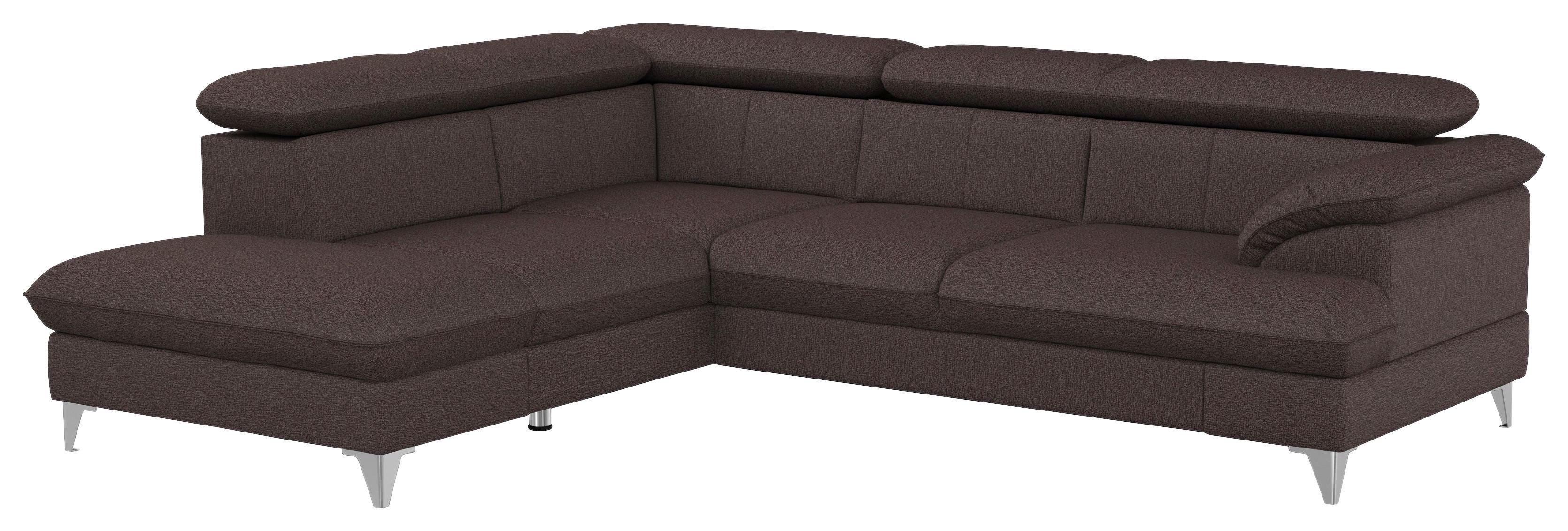Sedací souprava DAVID, hnědá - barvy chromu/hnědá, Lifestyle, kov/textil (167/254cm)