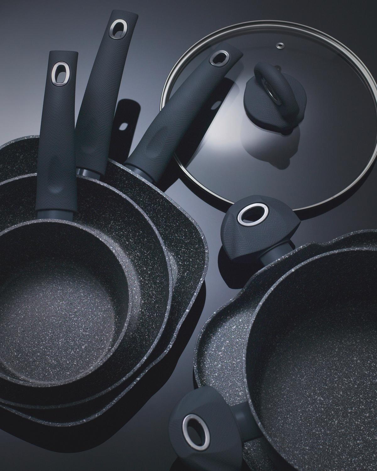 Bratpfanne Orion D: 24 cm Aluminium Antihaftbeschichtet - Dunkelgrau, Basics, Kunststoff/Metall