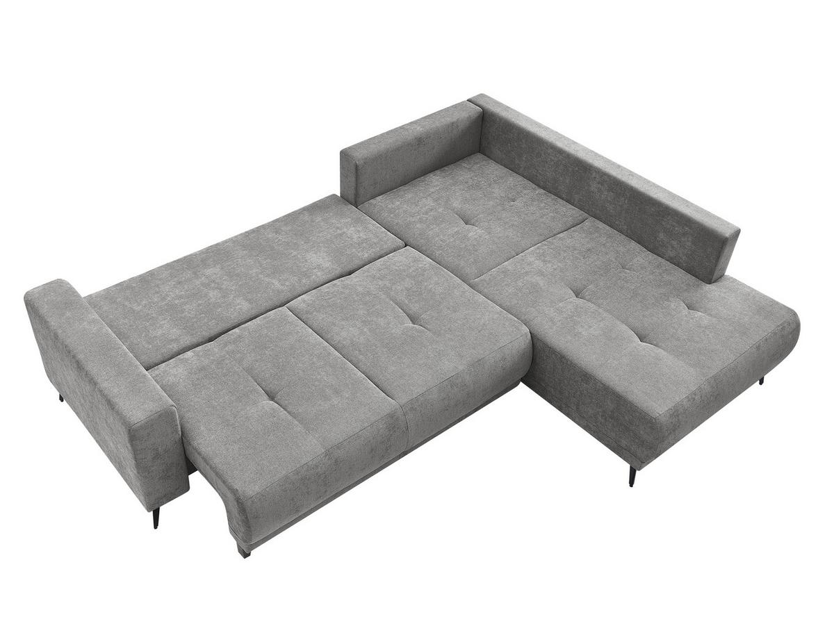 Rohová sedačka TEXAS, pravá, sivohnedý velúr - čierna/taupe, Konventionell, drevo/textil (259/203cm) - Based