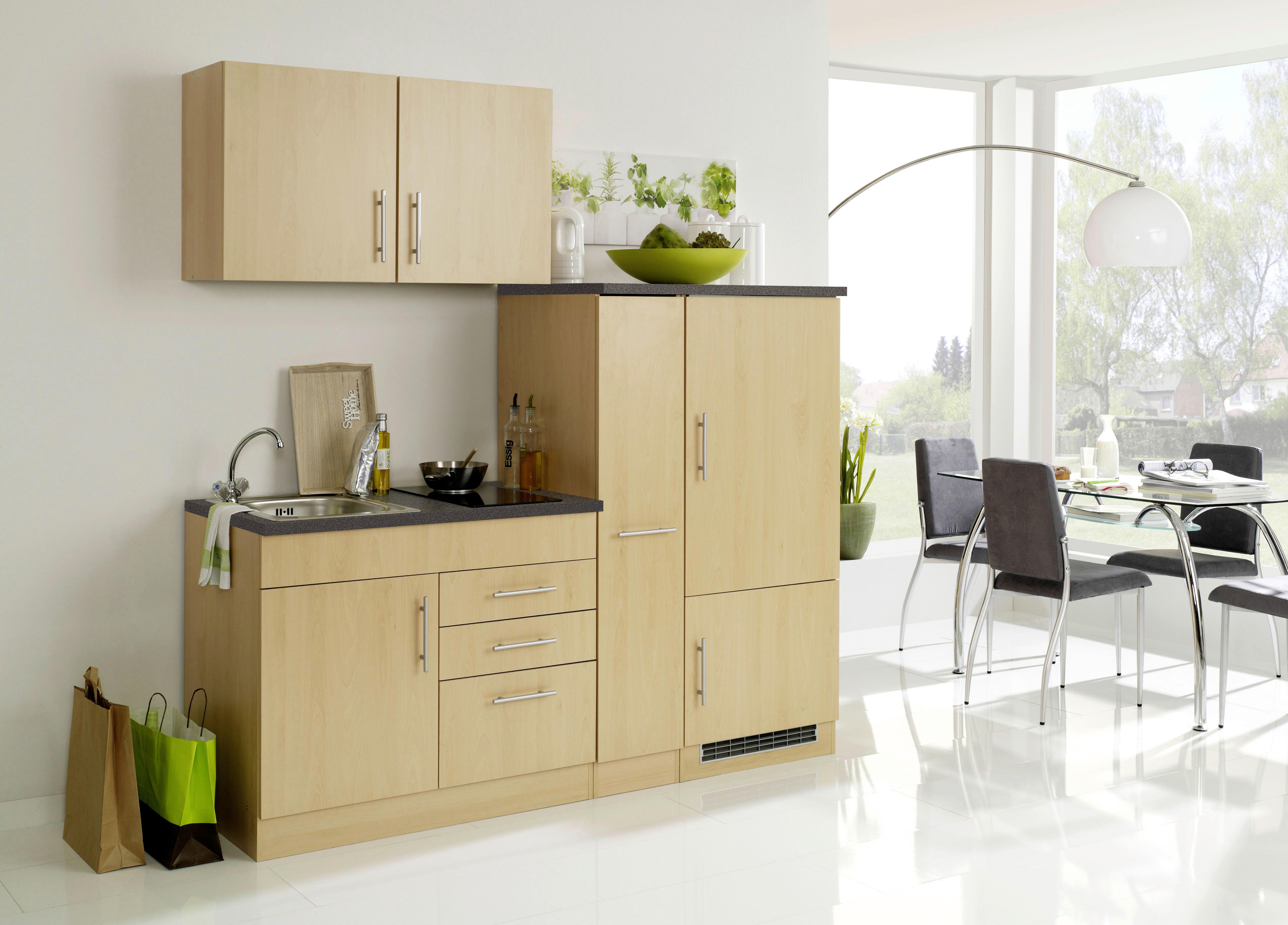 Küchenblock Toronto Graphit/buchefarben B: 190 Cm - Buchefarben/Graphitfarben, MODERN, Holzwerkstoff (190cm) - Held