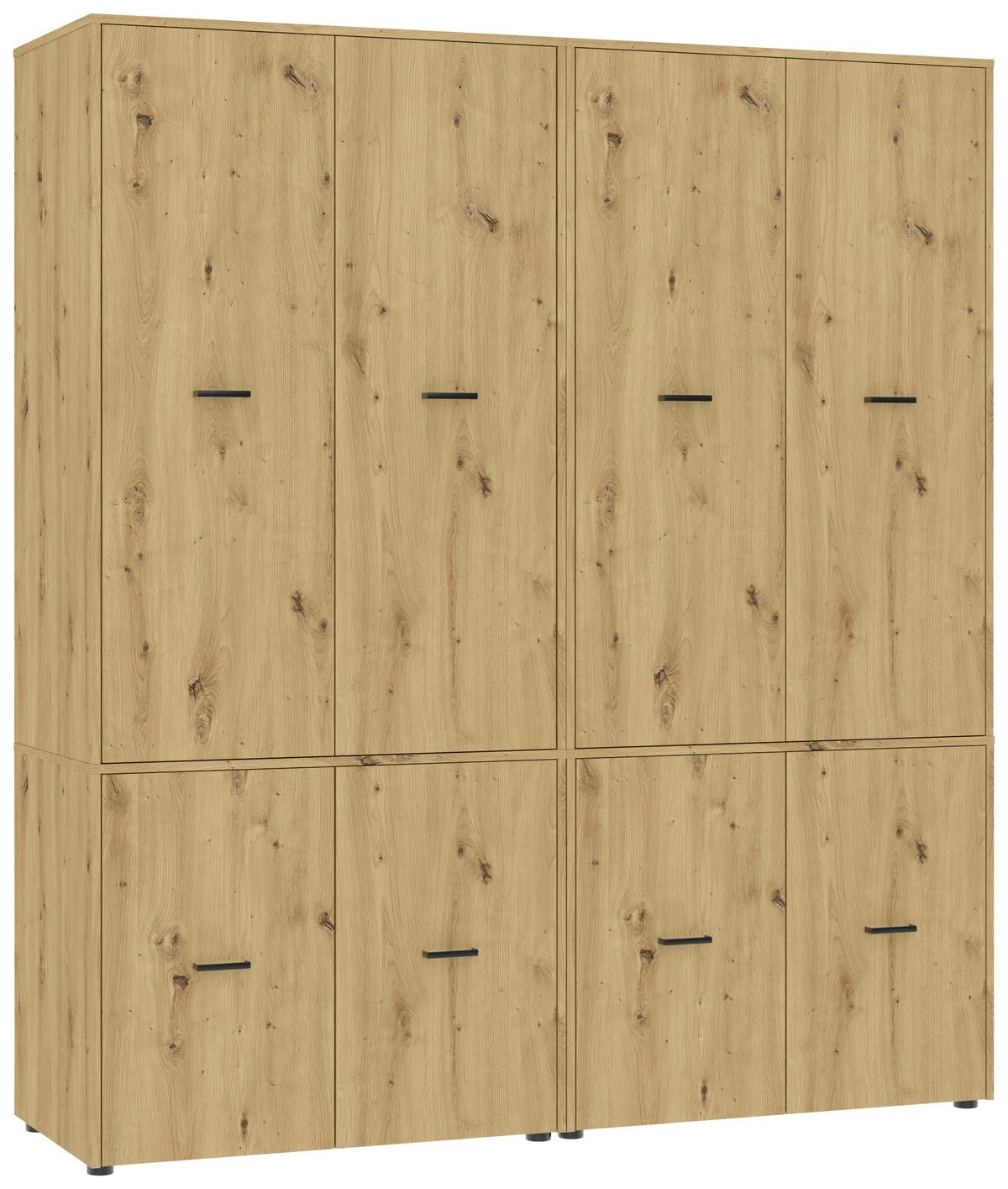 Kleiderschrank Kivo Eiche Artisan Dekor, B: 180 Cm - Eiche Artisan, Basics, Holzwerkstoff (180/199,6/52,1cm)