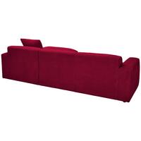 Ecksofa Pearl - Rot/Schwarz, Design, Textil (303/196cm) - Livetastic