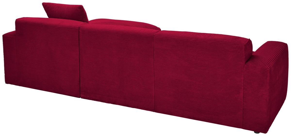 Ecksofa Pearl - Rot/Schwarz, Design, Textil (303/196cm) - Livetastic