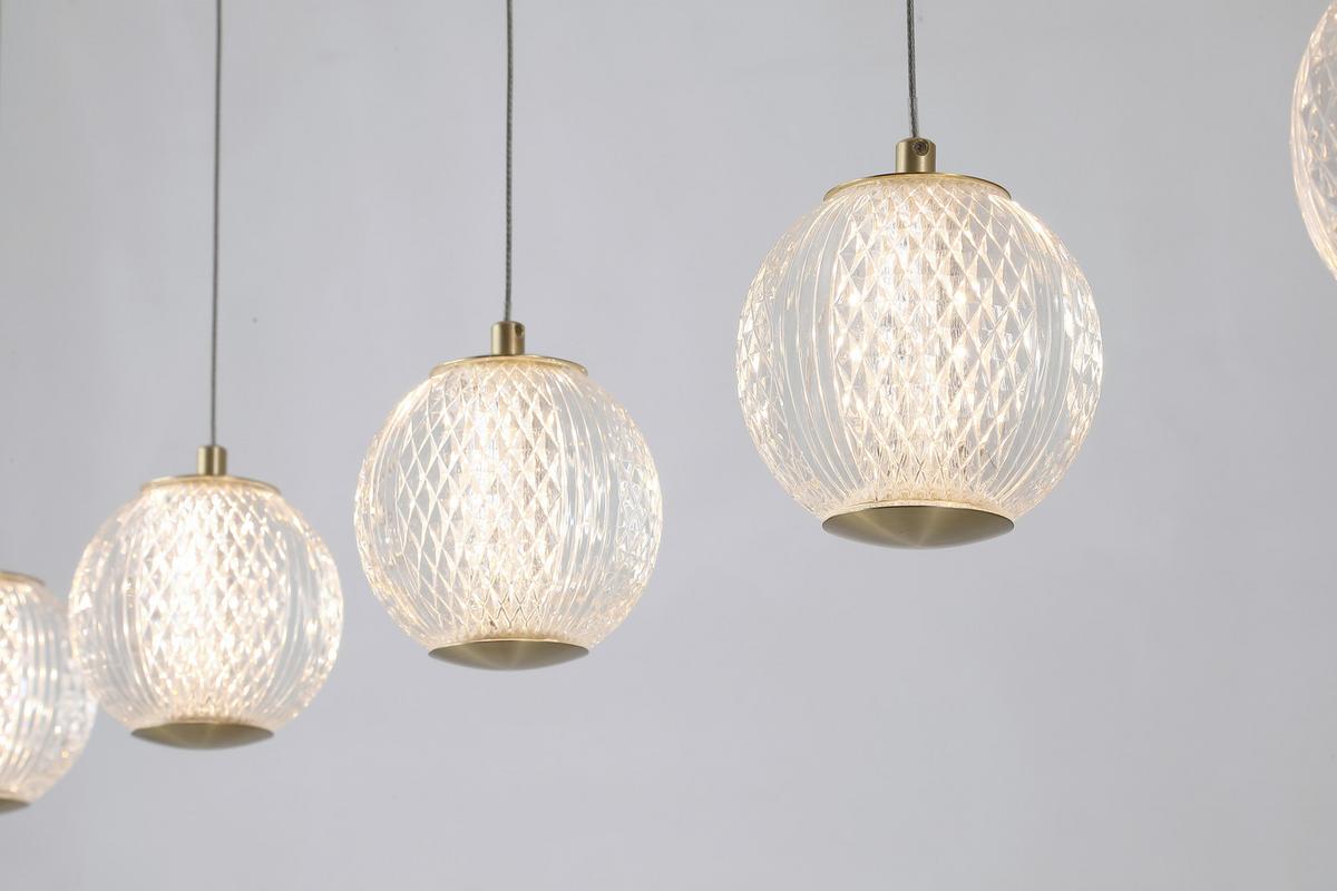 Led Függőlámpa 51485-5sb Allure - sárgarézszínű, Design, műanyag/fém (100/10/150cm)