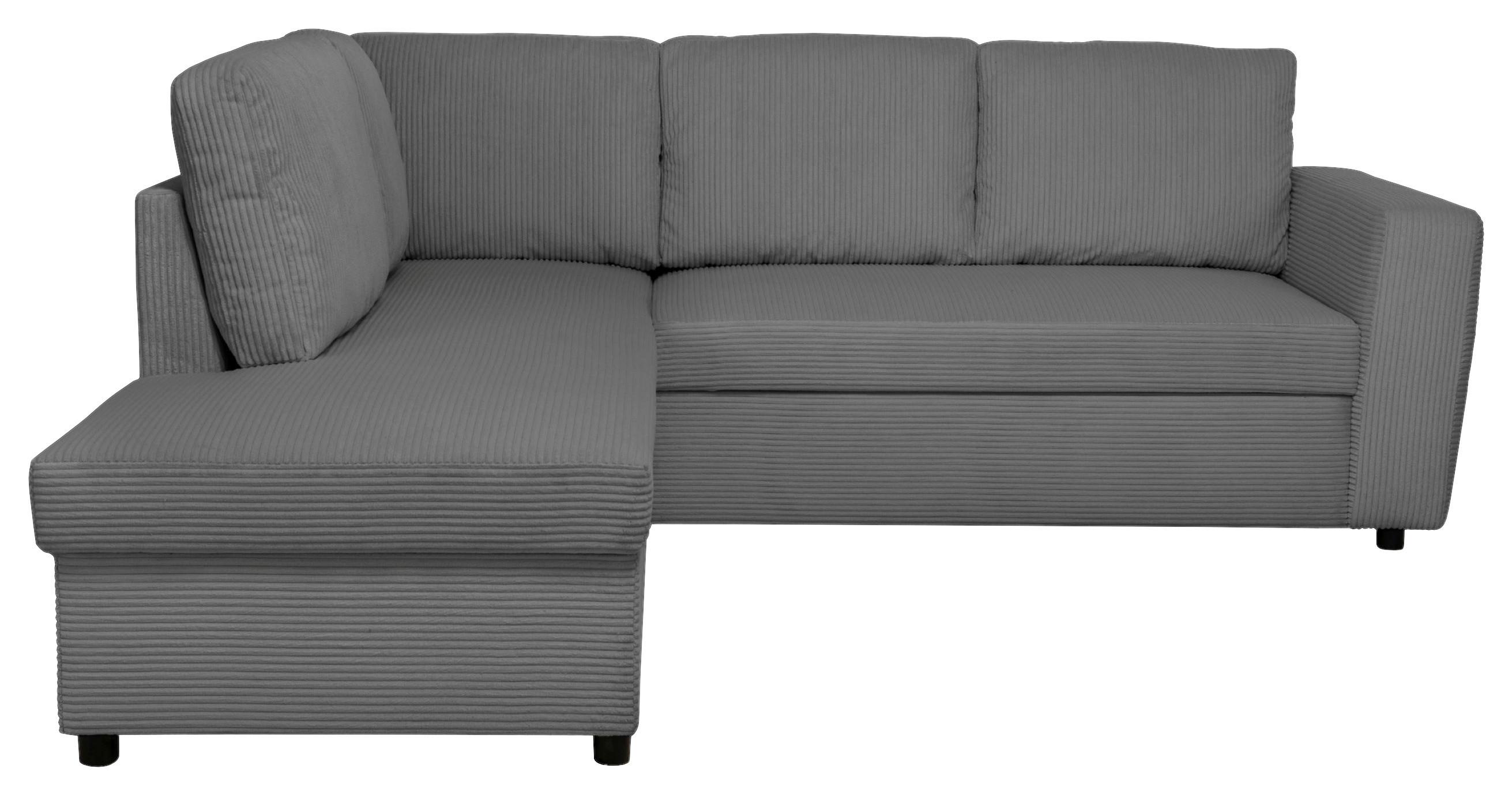 Ecksofa mit Schlaffunktion Toulouse anthrazit, 206x224cm - Anthrazit/Schwarz, Trend, Holz/Textil (206/224cm)