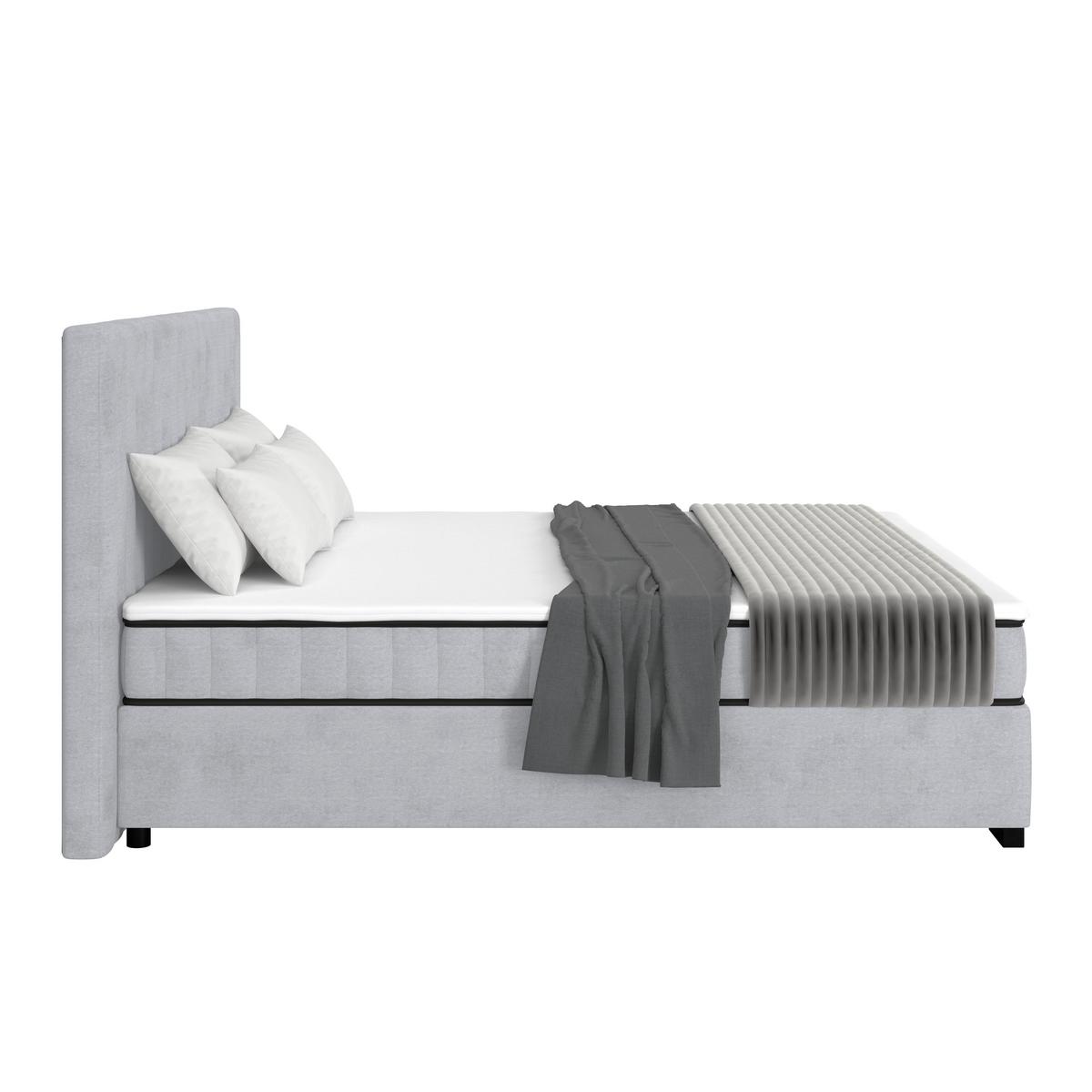 Boxbett Maya inkl. Bettkasten Grau 180x220 cm - Schwarz/Grau, MODERN, Holz/Holzwerkstoff (180/220cm)