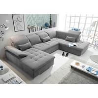 Sedací souprava WAYNE U - šedá/barvy stříbra, Konvenční, textil/plast (188/340/240cm) - MID.YOU