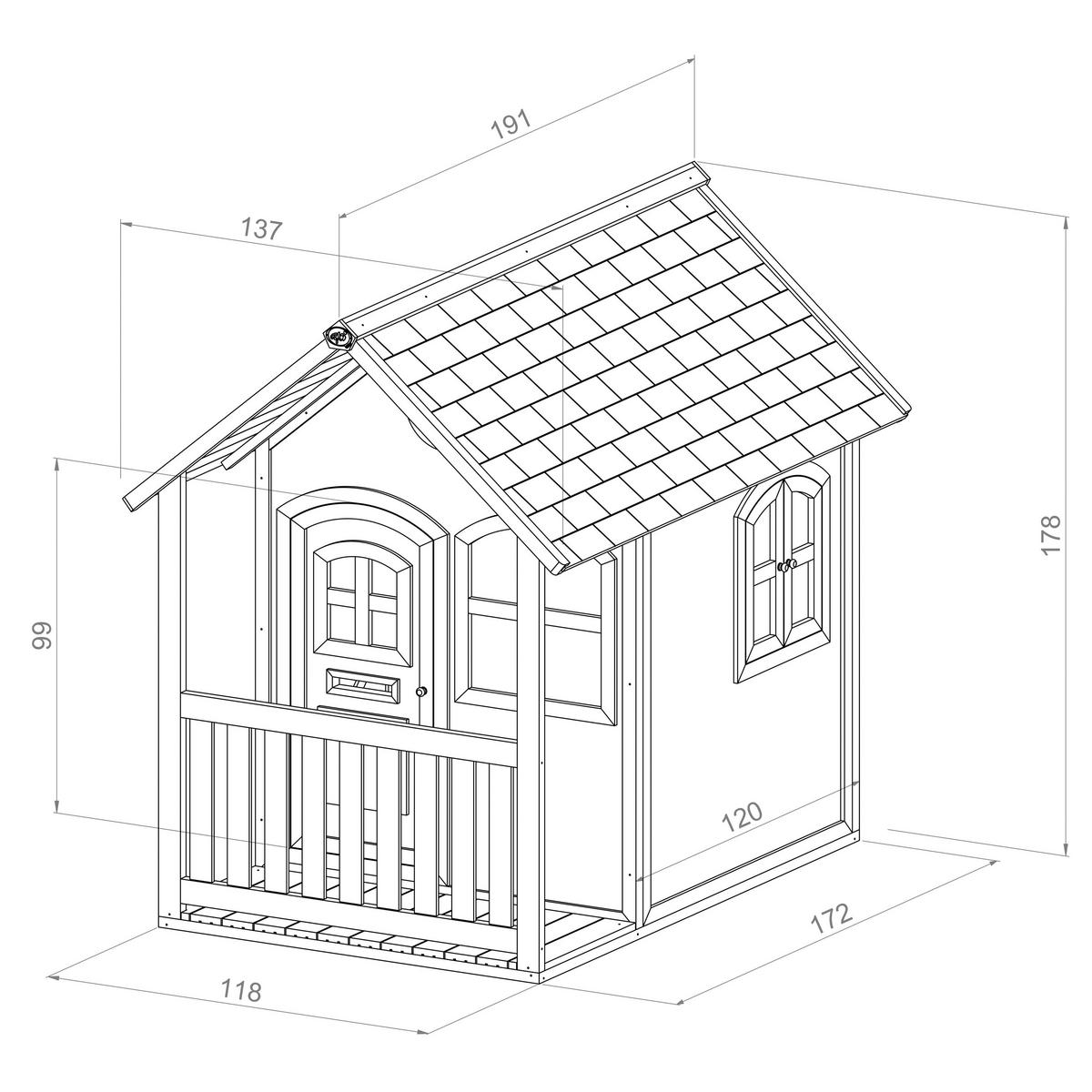 Spielhaus Alex Braun/Grün B: 137 cm - Braun/Grün, KONVENTIONELL, Holz (137/178/191cm)