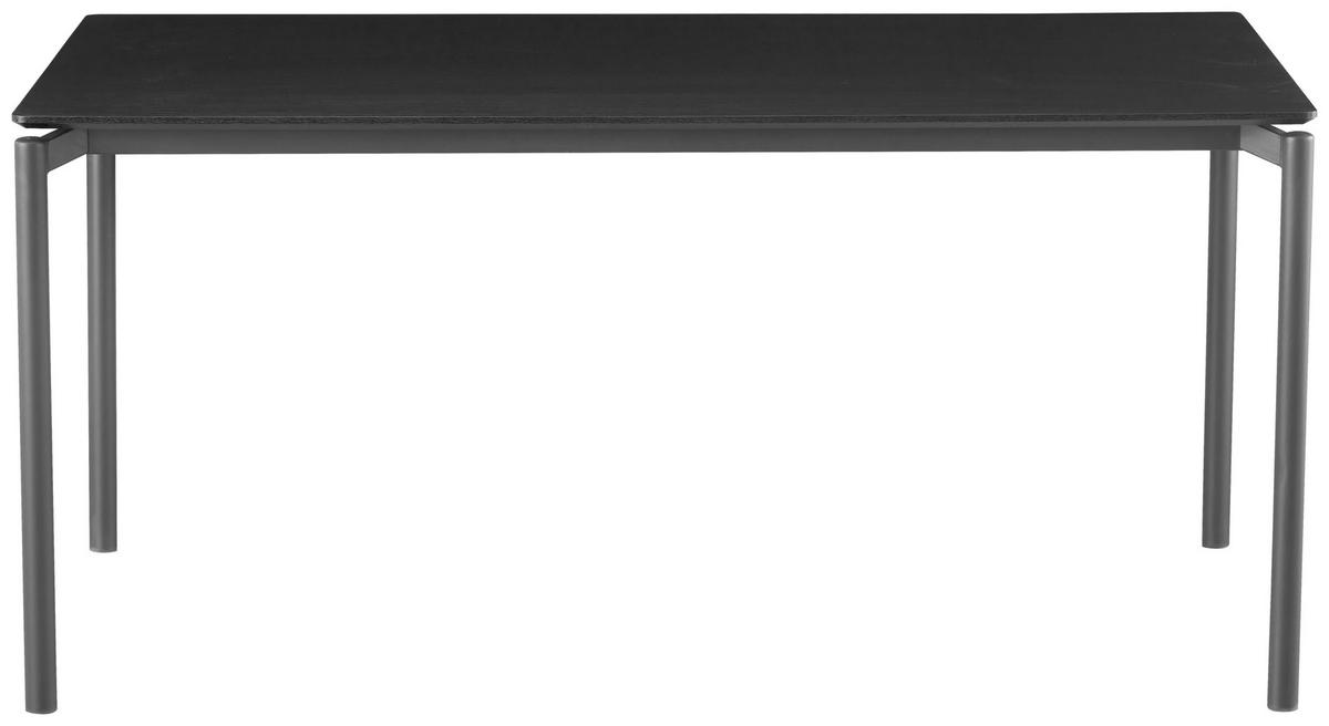 Esstisch Lean Mdf Schwarz, B: 160 cm - Schwarz, KONVENTIONELL, Holzwerkstoff/Metall (160/76/90cm) - P & B