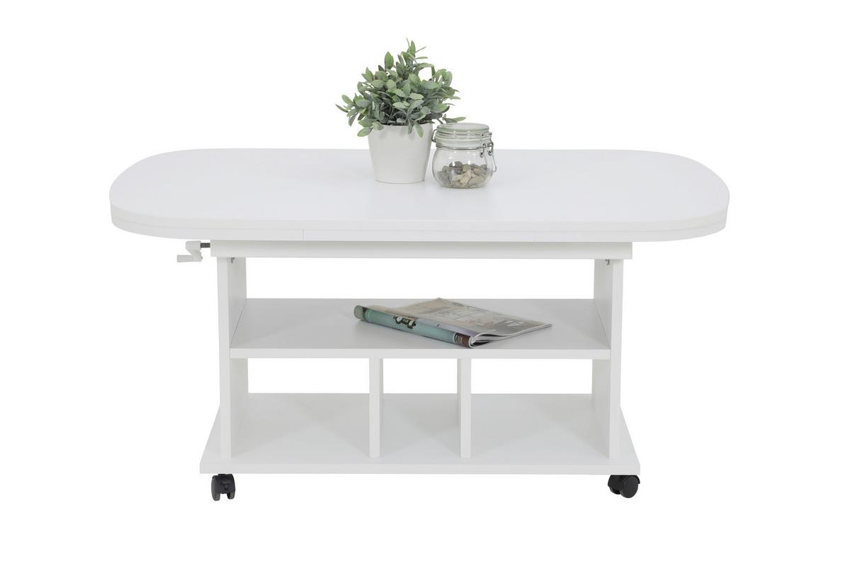 Couchtisch Babsi Weiß L: 107 cm - Weiß, Design, Holzwerkstoff (107/67/53cm) - Livetastic