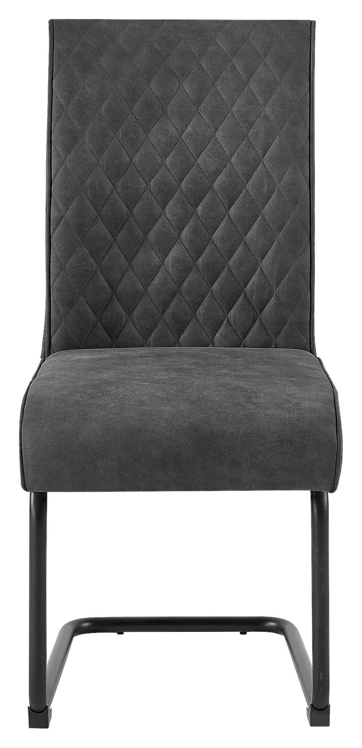 Schwingstuhl-set Maria-Xxl - Anthrazit/Schwarz, MODERN, Textil/Metall (45/95/60cm) - MID.YOU