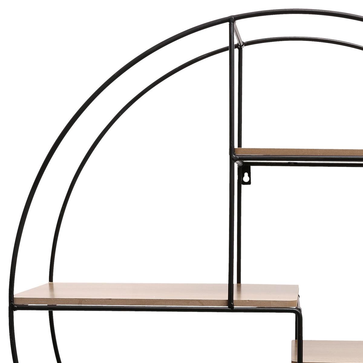 Regal Rund Mailand B: 80 Cm Naturfarben/schwarz - Schwarz/Naturfarben, MODERN, Holzwerkstoff/Metall (80/90/30cm)