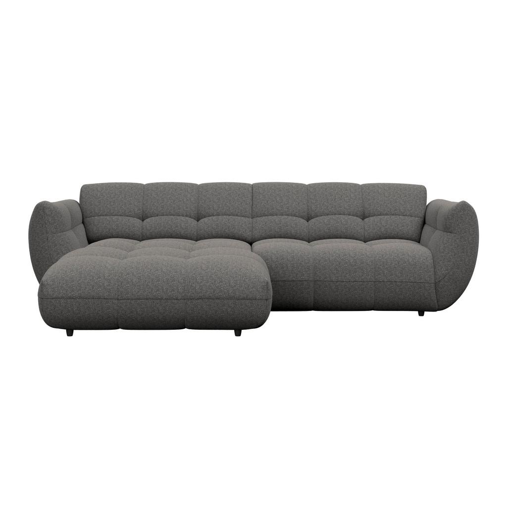 Ecksofa Panda Chenille grau, 178x280cm