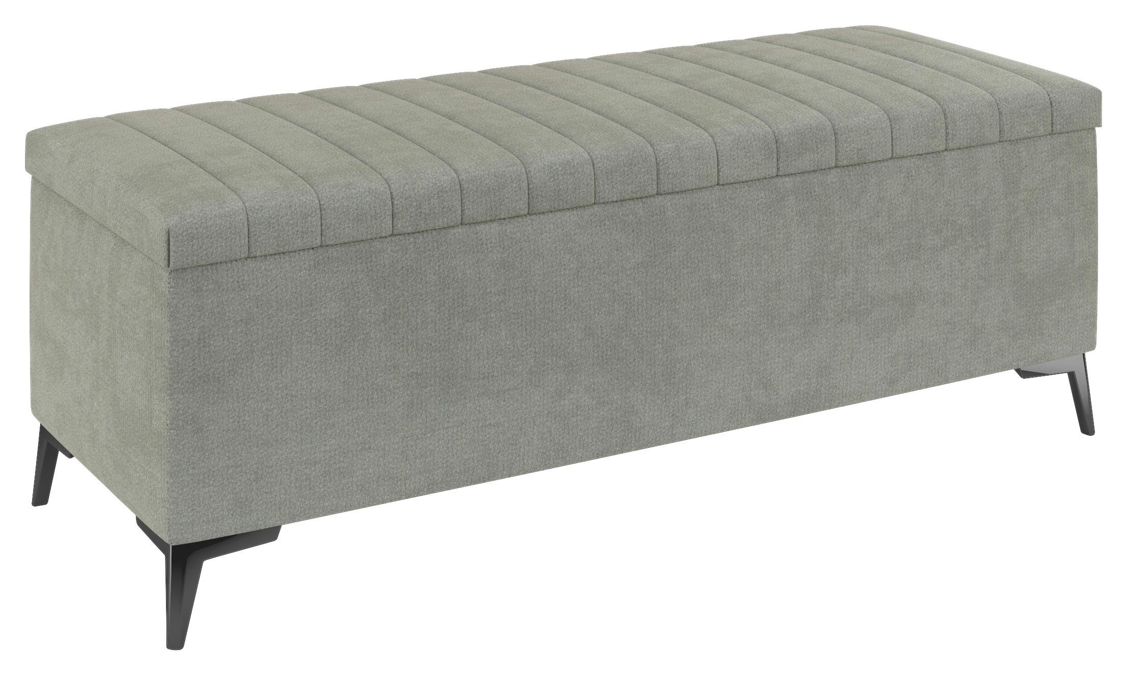 Lavica k posteli SANTI sivá - čierna/sivá, Modern, kov/kompozitné drevo (144/56/54cm)