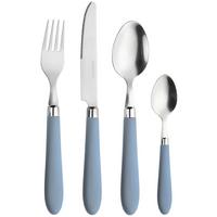 Besteckset Daisy Light Blue Pastellblau/Edelstahlfarben - Edelstahlfarben/Pastellblau, Basics, Kunststoff/Metall - Pintinox