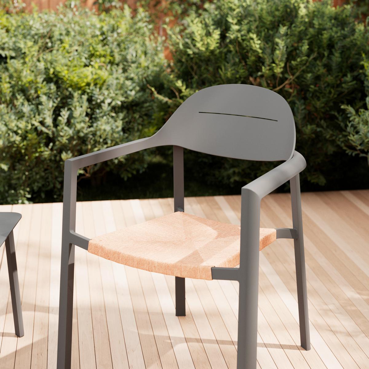 SADA NA BALKON SYDNEY - tmavě šedá/přírodní barvy, Moderní, kov/plast (66/68/66cm) - Mömax