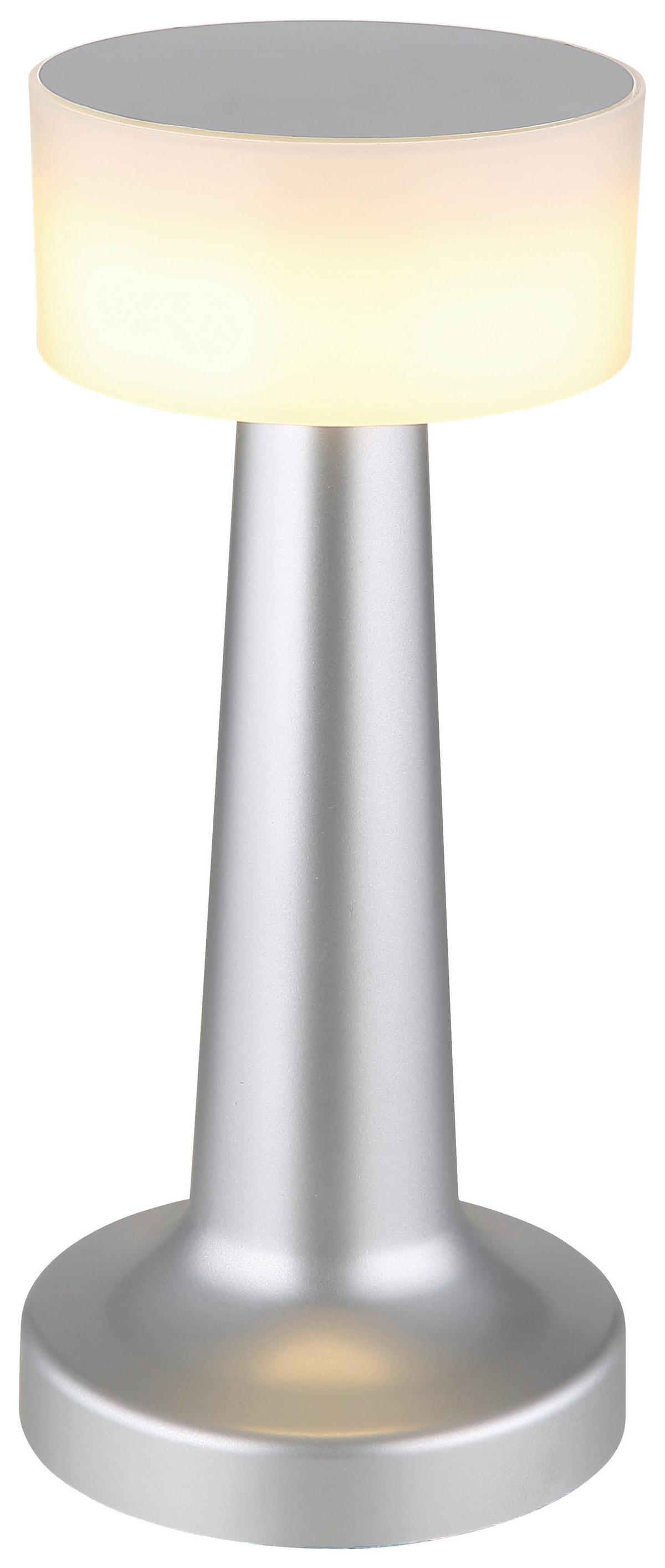 Akkumulátoros Asztali Lámpa Win - opál/nikkel, Modern, műanyag (9,5/21,5cm) - Luca Bessoni